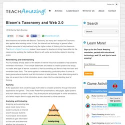 Bloom’s Taxonomy and Web 2.0