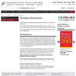 Bloomsbury - Working at Bloomsbury