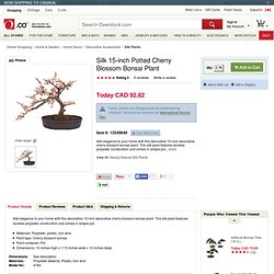 Silk 15-inch Potted Cherry Blossom Bonsai Plant