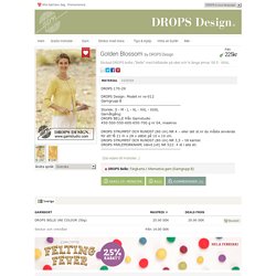 Golden Blossom - Stickad DROPS kofta i ”Belle” med hålbårder på oket och ¾ långa ärmar. Stl S - XXXL. - Free pattern by DROPS Design