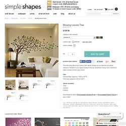 Blowing Leaves Tree Decal - Simple Shapes Wall Decals, Furniture, and Accessories
