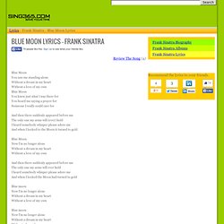 BLUE MOON LYRICS - FRANK SINATRA