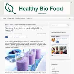 Blueberry Smoothie recipe for High Blood Pressure
