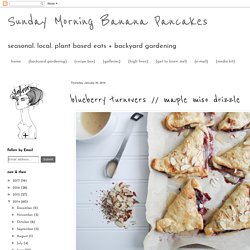Sunday Morning Banana Pancakes: blueberry turnovers ~ maple miso drizzle