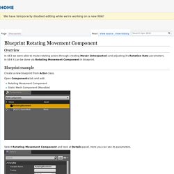 Blueprint Rotating Movement Component