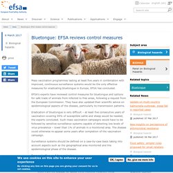 EFSA 08/03/17 Bluetongue: EFSA reviews control measures