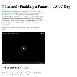 Bluetooth-Enabling a Panasonic SA-AK33