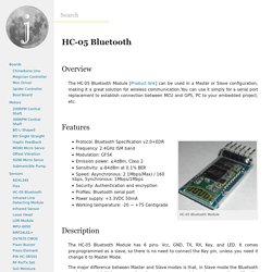 HC-05 Bluetooth - JMoon Technologies Wiki