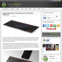 Rapoo E6300 Ultra-Thin Bluetooth 3.0 Wireless Keyboard