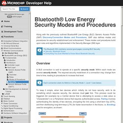 Bluetooth® Low Energy Security Modes and Procedures - Developer Help