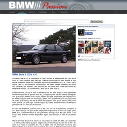 BMW Série 3 320is (e30) - Le Guide des BMW