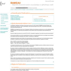 RAMEAU : L'indexation RAMEAU - Conseils