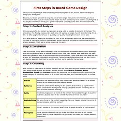 Board Game Design First Steps