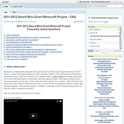 pcs-tech / 2011-2012 Board Mini-Grant Minecraft Project - FAQ