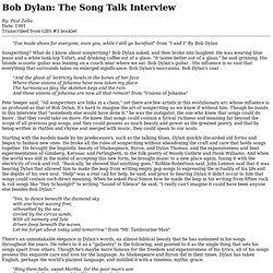 Bob Dylan: The Song Talk Interview