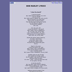 BOB MARLEY LYRICS - I Shot The Sheriff