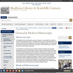 Classical & Medieval MSS - Bodleian Library