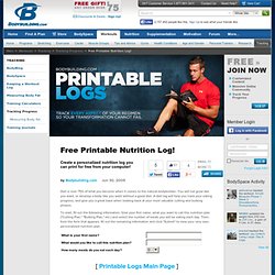 Free Printable Nutrition Log!