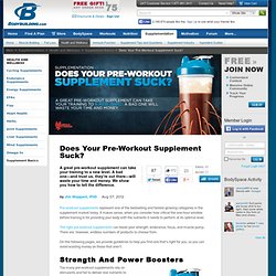 Does Your Pre-Workout Supplement Suck?