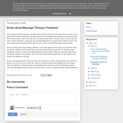 Bodymed77 Blogs: Know about Massage Therapy Treatment