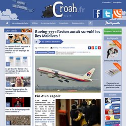 Boeing 777 : l’avion aurait survolé les îles Maldives !