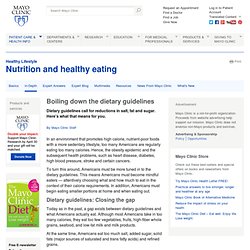 Boiling down the dietary guidelines