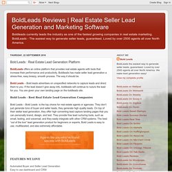 Real Estate Seller Lead Generation and Marketing Software: Bold Leads : Real Estate Lead Generation Platform
