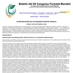 Boletín del XII Congreso Forestal Mundial