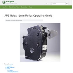 APS Bolex 16mm Reflex Operating Guide - Help Wiki