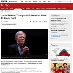John Bolton: Trump administration sues to block book
