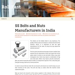 SS Bolts and Nuts Manufacturers in India