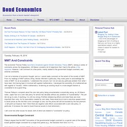 Bond Economics: MMT And Constraints