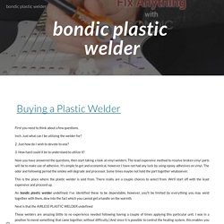 bondic plastic welder