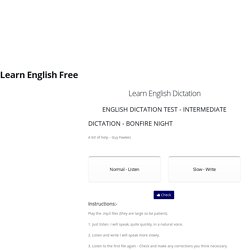 Bonfire Night - English Dictation Test - Intermediate
