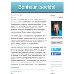 Bonheur et société : Le blogue de Pierre Côté