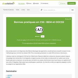 Bonnes pratiques en CSS : BEM et OOCSS