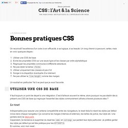 9. Bonnes pratiques – CSS