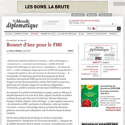 Bonnet d’âne pour le FMI, par Pierre Rimbert