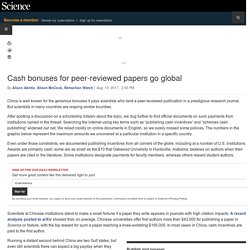 Cash bonuses for peer-reviewed papers go global