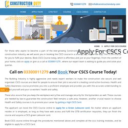Apply For CSCS Course Online