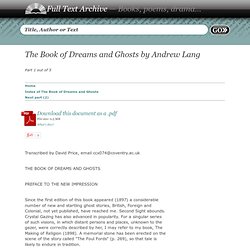The Book of Dreams and Ghosts by Andrew Lang - Full Text Free Book (Part 1/5)