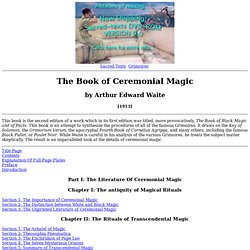 Book of Ceremonial Magic Index