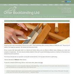 Bookbinding Courses - Otterbookbinding