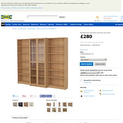 BILLY Bookcase combination with doors - oak veneer