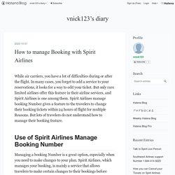How to manage Booking with Spirit Airlines - vnick123’s diary