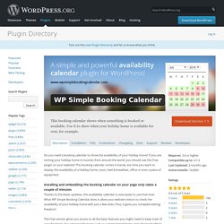 WP Simple Booking Calendar — WordPress Plugins