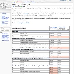 Booking Classes (BA) - FlyerGuide Wiki
