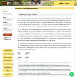 Online Booking Jim Corbett Jeep Safari Available and Get Best Safari in Jim Corbett Online