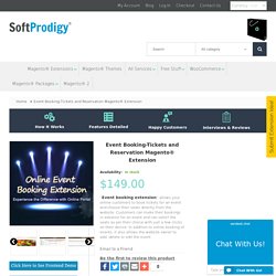 Event Booking-Tickets and Reservation Magento Extension