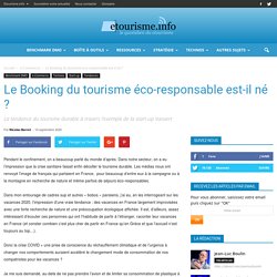 Le Booking du tourisme éco-responsable est-il né ?